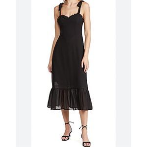 o.p.t NWT Toile de Jouy Dress black chiffon midi size xl